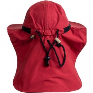 Baseball Caps Lifeguard Hat w/Neck Cape - UV Sun Protection 45+ Bucket Hat Uniform Men Women - Red - CR18L5SDU3I $51.04