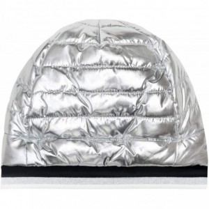 Skullies & Beanies Down Hat for Women Winter Warm Beanie Waterproof Skullies - Silver - C918Z0DXZ9O $25.26