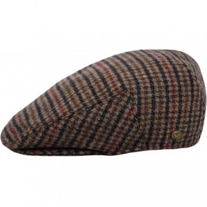 Newsboy Caps Classic Men's Flat Hat Wool Newsboy Herringbone Tweed Driving Cap - Iv1933-brown - CD18CSLL8OM $28.95