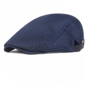 Newsboy Caps Men's Linen Duckbill Ivy Newsboy Hat Scally Flat Cap - A-navy - CN18SM36KR2 $25.14