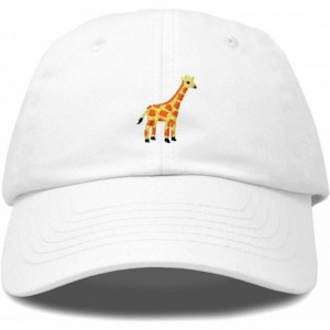 Baseball Caps Giraffe Baseball Cap Soft Cotton Dad Hat Custom Embroidered - White - CE180YXS0E9 $24.29