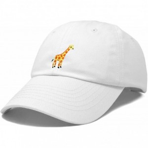 Baseball Caps Giraffe Baseball Cap Soft Cotton Dad Hat Custom Embroidered - White - CE180YXS0E9 $24.29