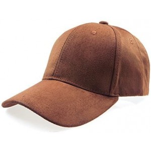 Sun Hats Classic Faux Leather Suede Adjustable Plain Baseball Cap - CX12N8YGEVO $22.30