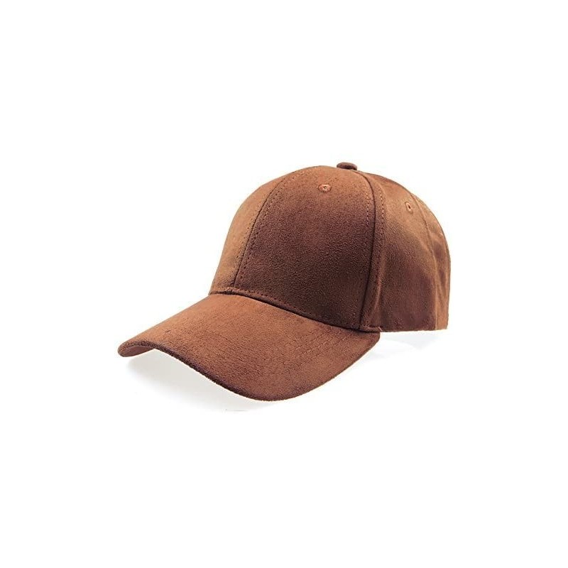 Sun Hats Classic Faux Leather Suede Adjustable Plain Baseball Cap - CX12N8YGEVO $19.22