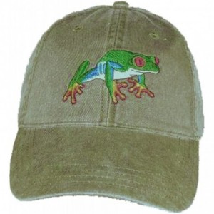 Baseball Caps Red-Eyed Tree Frog Embroidered Cotton Cap - CR1875O4GMQ $40.95