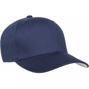 Baseball Caps Cotton Twill Fitted Cap - Navy - CL19085H5CO $27.42