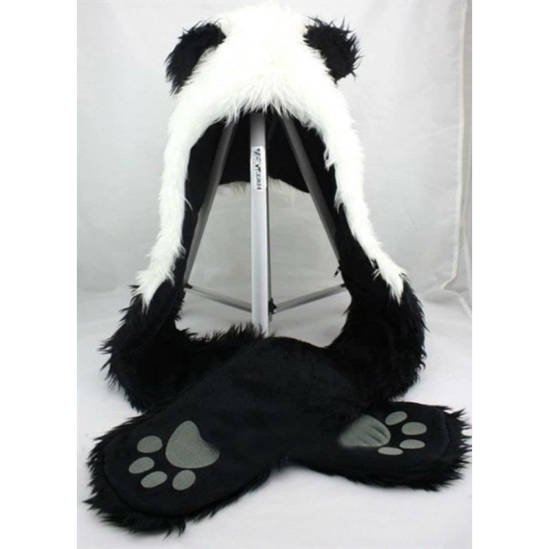 Skullies & Beanies Panda Full Animal Hoodie Hat (Faux Fur) 3 in 1 Function - CY116NI5MF3 $34.10