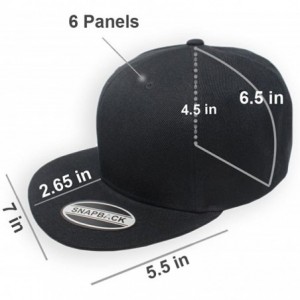 Baseball Caps Blank Adjustable Snapback Cap-Classic Flat Bill Visor Hat Baseball Cap - Black/Orange - C218DL3O4ID $23.66