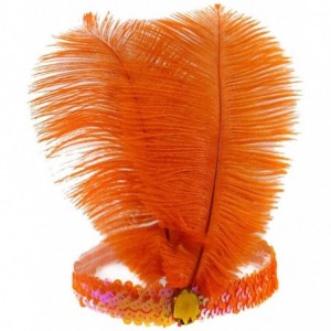 Headbands Sequins Feather Headpiece 1920s Carnival Party Event Vintage Headband Flapper - Orange - CF18A74AA3G $17.47