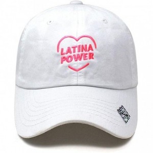 Baseball Caps Latina Power Pink Heart Dad Hat Cotton Baseball Cap Polo Style Low Profile - Pc101 White - CD18SNA3T2A $30.82