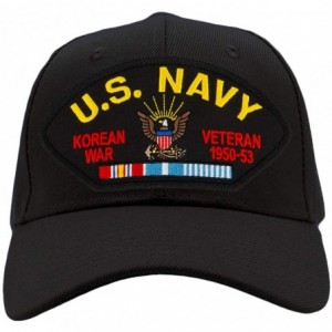 Baseball Caps US Navy - Korean War Veteran Hat/Ballcap Adjustable One Size Fits Most - Black - CY18H3N08CL $49.03