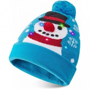 Skullies & Beanies Led Christmas Hat Adult Kids Light Up Warm Cap Xmas Knit Winter Beanie - Multicoloured-03 - C218YD6UAEO $2...