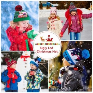 Skullies & Beanies Led Christmas Hat Adult Kids Light Up Warm Cap Xmas Knit Winter Beanie - Multicoloured-03 - C218YD6UAEO $2...