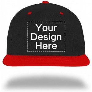 Baseball Caps Custom Baseball Cap Snapback Hiphop Hats Design Your Text Name or Logo - 3 Black&red - C1182W82WWZ $42.11