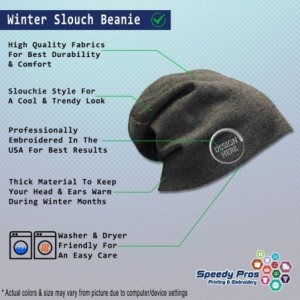 Skullies & Beanies Custom Slouchy Beanie Soccer Mom B Embroidery Skull Cap Hats for Men & Women - Dark Grey - CJ18A58GL74 $33.03