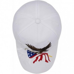 Baseball Caps American Flag USA Eagle Baseball Cap 3D Embroidery Hats for Men Women - White - C918TS448RI $19.55