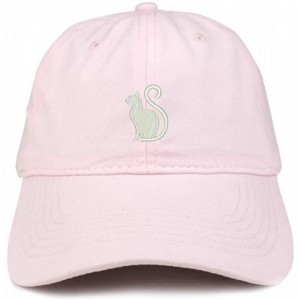 Baseball Caps Cat Image Embroidered Unstructured Cotton Dad Hat - Light Pink - CF18S54WCS5 $33.23