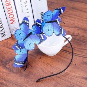Headbands Butterfly Headband Printed Costume - Navy Blue - C918QMYRD65 $20.73
