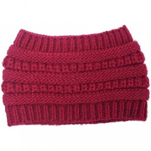 Skullies & Beanies Women Cable Knit Ear Muffs- Thick Crochet Ear Warmer Wide Headwrap Headband for Winter Teens Girls - Red 2...