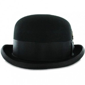 Fedoras Belfry Bowler Derby 100% Pure Wool Theater Quality Hat in Black Brown Grey Navy Pearl Green - Black - CM11GY7P05P $85.86