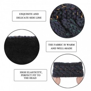 Cold Weather Headbands Cable Knit Fuzzy Lined Head Wrap Headband Ear Warmer (2 Pack - Black & Navy) - 2 Pack - Black & Navy -...