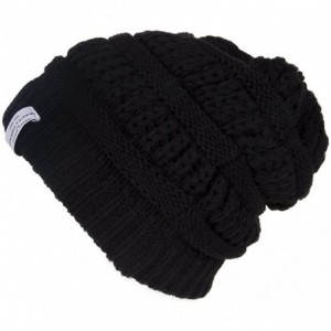 Skullies & Beanies Crochet Knit Weave Beanie (2 Pack) - Black - CM11OMKR67V $19.76