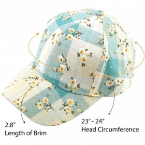 Baseball Caps Hatsandscarf Exclusives Oriental Flower Geometric Pattern Baseball Cap (BA-740-1) - Daisy-aqua - CP18CI479WD $2...