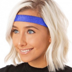 Headbands Women's Adjustable Non Slip Geo Sport Headband Multi Gift Pack - Black & Royal Blue Wide Geo 2pk - CC19770CK9S $25.26