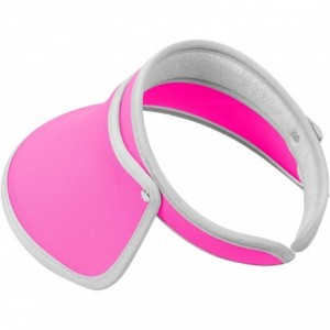 Visors Women's Sports SPF40+ UV Protection Full Face Plastic Shield Solar Hat Sun Visor Cap (Hot Pink) - CC12F6ZF4R9 $49.06