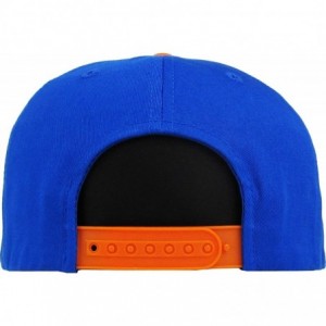 Baseball Caps Classic Snapback Hat Blank Cap - Cotton & Wool Blend Flat Visor - (4.6) Royal Orange - CF11JEE31GZ $20.97