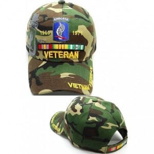 Baseball Caps 173rd Airborne Brigade Vietnam Veteran Ribbon Shadow Mens Cap - Green Camouflage - CU199927CK3 $33.90