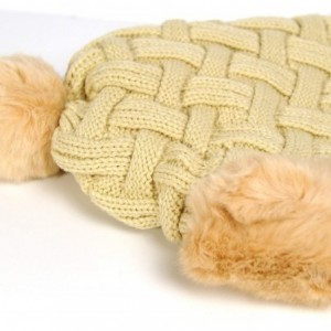Skullies & Beanies Knit Hats for Women - Womens Trapper Hat - Womens Ushanka Russian Hat - Pom Pom - Cream - CS19403W35Z $52.42