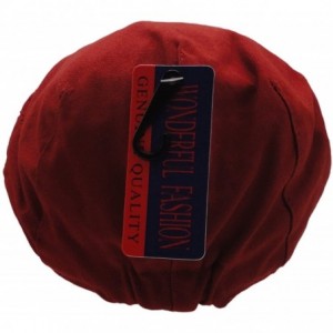 Newsboy Caps Men's Cotton Front Button Flat Cap Ivy Gatsby Newsboy Hunting Hat (Red) - CA186COY0K7 $19.32