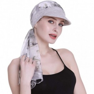 Newsboy Caps Newsboy Cap for Women Chemo Headwear with Scarfs Gifts Hair Loss Available All Year - Light Health Gray - CY18LW...