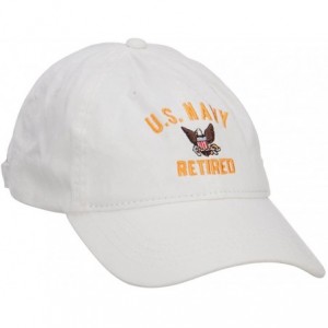 Baseball Caps US Navy Retired Military Embroidered Washed Cap - White - CP126E9CIBL $43.93