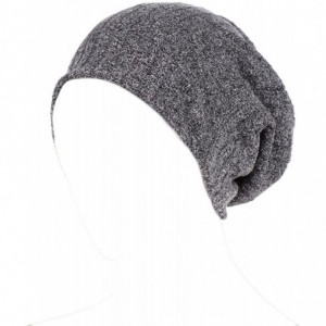 Berets Womens Scarf India Muslim Stretch Turban Hat Hair Pure Color Loss Head Wrap - Dark Gray - CK18IE2S9S0 $17.21