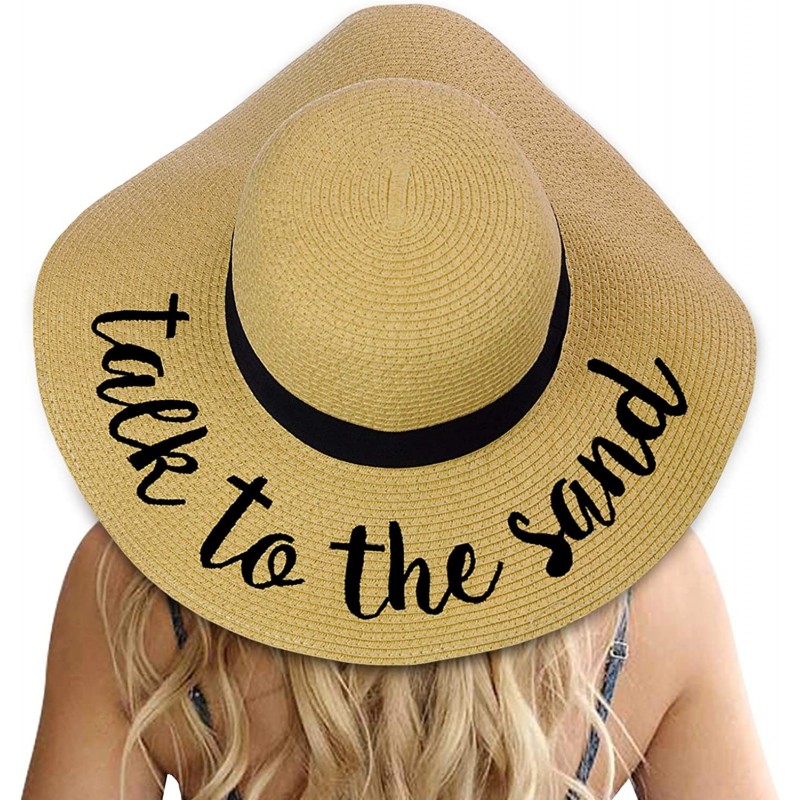 Sun Hats Womens Big Bowknot Straw Hat Floppy Foldable Roll up Beach Cap Sun Hat UPF 50+ - Ae Talk to the Sand - Khaki - CJ194...