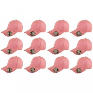 Baseball Caps ( Pack of 12 ) Classic Premium Baseball Cap Adjustable Size Plain Hat Unisex - Pink - CU1865NRUTN $75.48