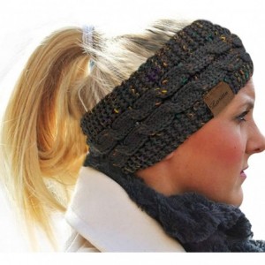 Cold Weather Headbands Womens Ear Warmers Headbands Winter Warm Fuzzy Cable Knit Head Wrap Gifts - Dark Gray - C71890ARIAG $2...