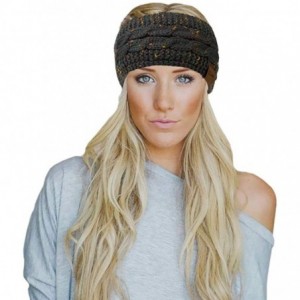 Cold Weather Headbands Womens Ear Warmers Headbands Winter Warm Fuzzy Cable Knit Head Wrap Gifts - Dark Gray - C71890ARIAG $1...