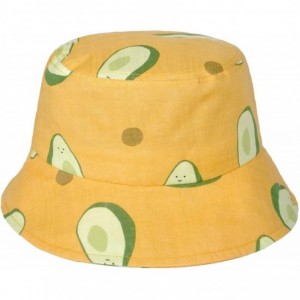 Bucket Hats Unisex Cute Print Bucket Hat Summer Fisherman Cap - Avocado Yellow - C018TSDM200 $26.39