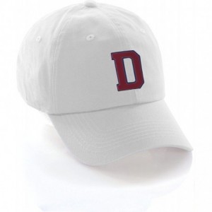 Baseball Caps Customized Letter Intial Baseball Hat A to Z Team Colors- White Cap Blue Red - Letter D - CR18ET0H28S $24.01