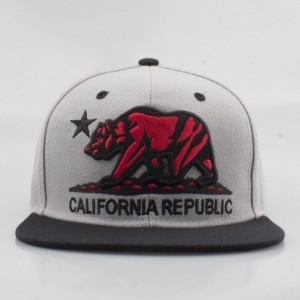 Baseball Caps California Republic Bear Flat Visor Snapback Multi Color - Gray/Black - C51291P2F1N $25.38