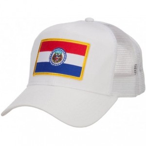 Baseball Caps Missouri State Flag Patched Mesh Cap - White - CT124YM7GNP $34.64