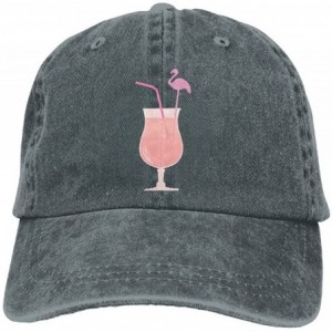 Baseball Caps Men's Women's Fruit Juice Flamingo Cotton Adjustable Peaked Baseball Dyed Cap Adult Washed Cowboy Hat - Asphalt...
