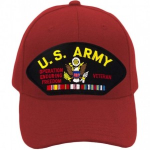 Baseball Caps US Army - Operation Enduring Freedom Veteran Hat/Ballcap Adjustable One Size Fits Most - Red - CY18NR7K4D2 $47.36