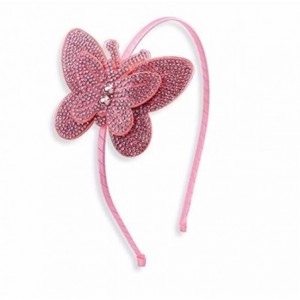 Headbands Girl's Crystal Studded Emoji Headband (Pink Butterfly) - Pink Butterfly - C11897S0RWS $43.97
