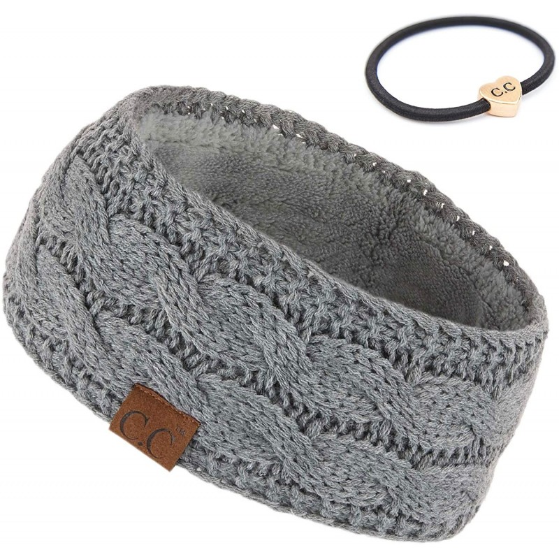 Cold Weather Headbands Winter Fuzzy Fleece Lined Thick Knitted Headband Headwrap Earwarmer(HW-20)(HW-33) - CJ18XGID0OO $19.47