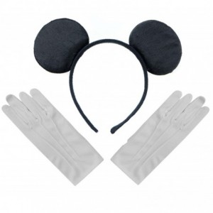 Headbands Black Mickey Mouse Disney Fancy Dress Ears Headband + Gloves Set - CO12O0JC4AL $34.46