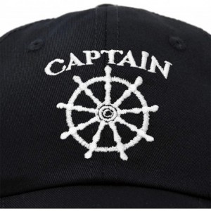 Baseball Caps Captain Hat Sailing Baseball Cap Navy Gift Boating Men Women - Black - CB18WGZ4TD3 $23.29